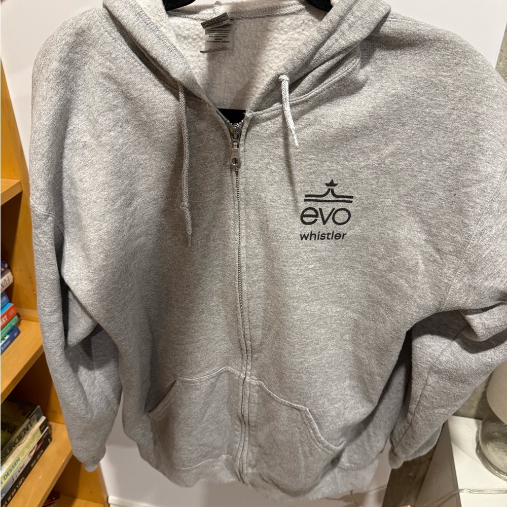 Gildan Light Gray Zip-Up Hoodie